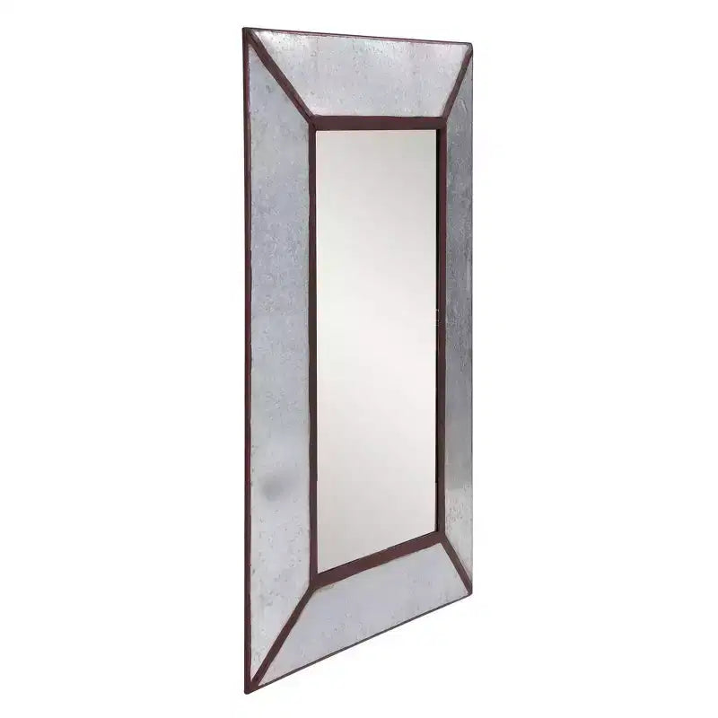 Specchio da Parete Rettangolare Rustico Marrone Ruggine, 1 Pannello