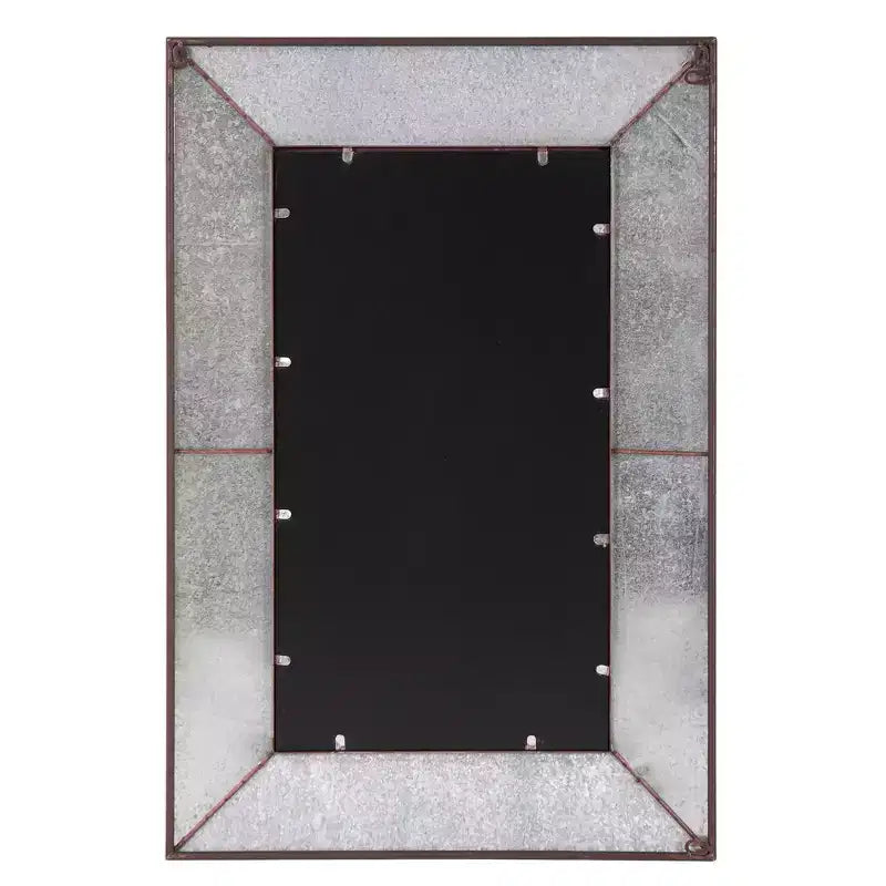 Specchio da Parete Rettangolare Rustico Marrone Ruggine, 1 Pannello