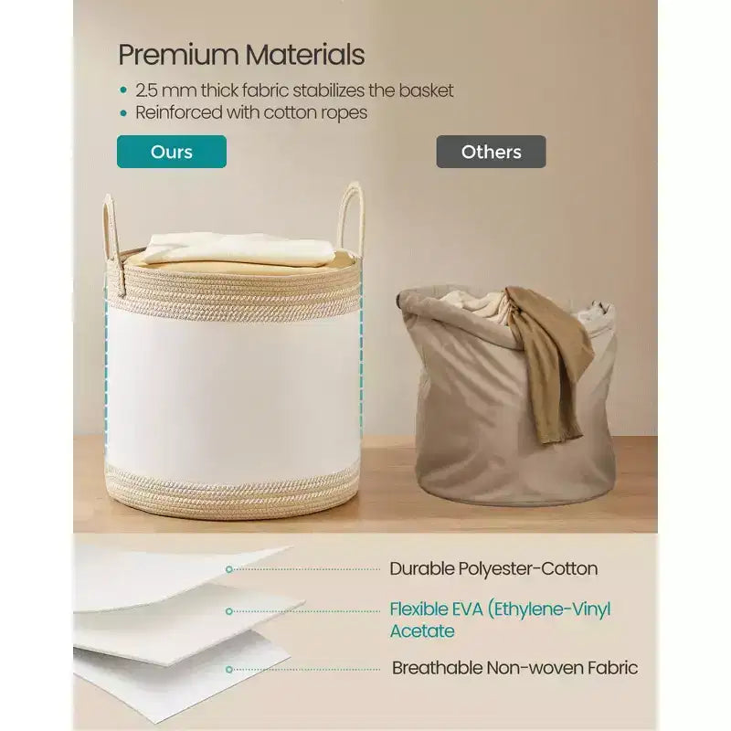 Cesto portabiancheria singolo con coperchio e manici, Marrone cammello/Grigio tortora – 90 litri