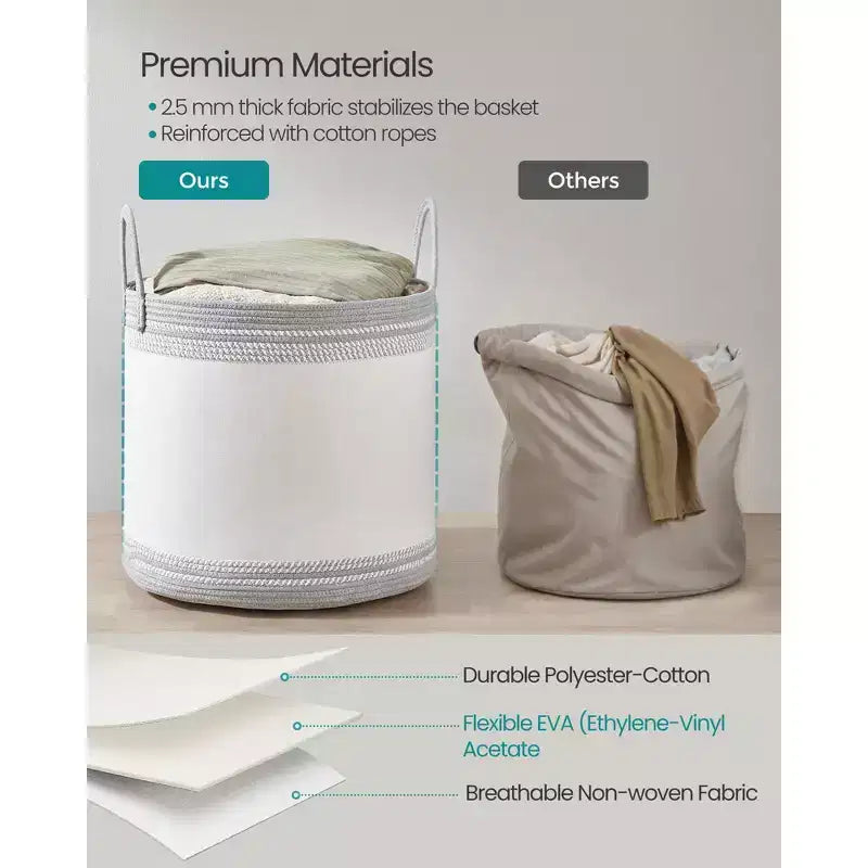 Cesto portabiancheria singolo con coperchio e manici, Marrone cammello/Grigio tortora – 90 litri