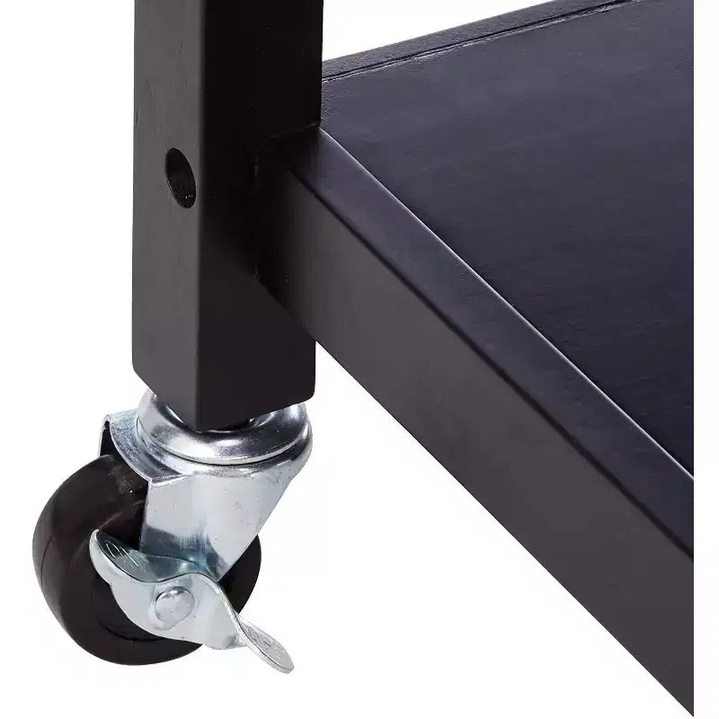 Carrello da Cucina Stile Rustico Bianco/Nero con Piano in Marmo – Uso Singolo