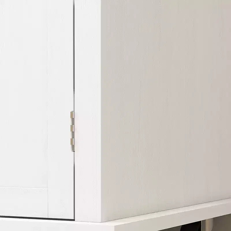 Isola da cucina su ruote, bianca / nera, carrello con ripiano in legno di gomma