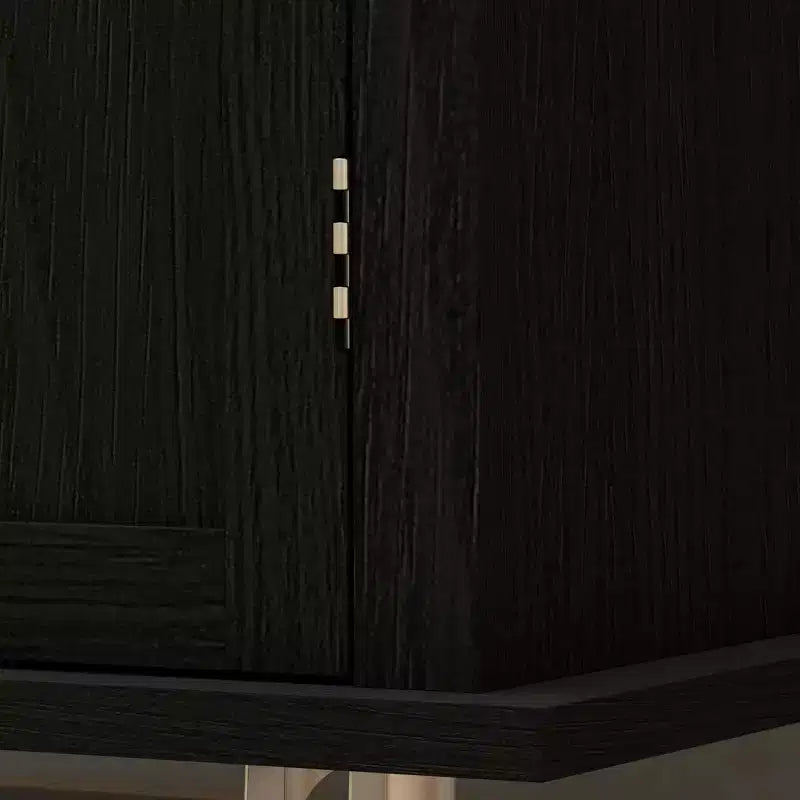 Isola da cucina su ruote, bianca / nera, carrello con ripiano in legno di gomma