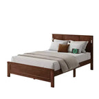 Walnut/White Queen/King Bed Frame with LED Lights & USB Charging, 2-Person