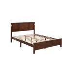 Walnut/White Queen/King Bed Frame with LED Lights & USB Charging, 2-Person