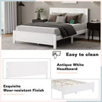 Walnut/White Queen/King Bed Frame with LED Lights & USB Charging, 2-Person