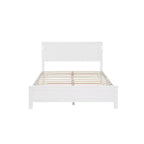 Walnut/White Queen/King Bed Frame with LED Lights & USB Charging, 2-Person