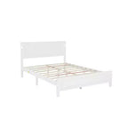 Walnut/White Queen/King Bed Frame with LED Lights & USB Charging, 2-Person