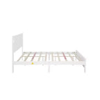 Walnut/White Queen/King Bed Frame with LED Lights & USB Charging, 2-Person