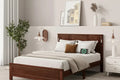 Whisen Queen Bed & Bed Frame with Tall-Panel Headboard & Footboard, Built-in LED Lights, USB Charging Station