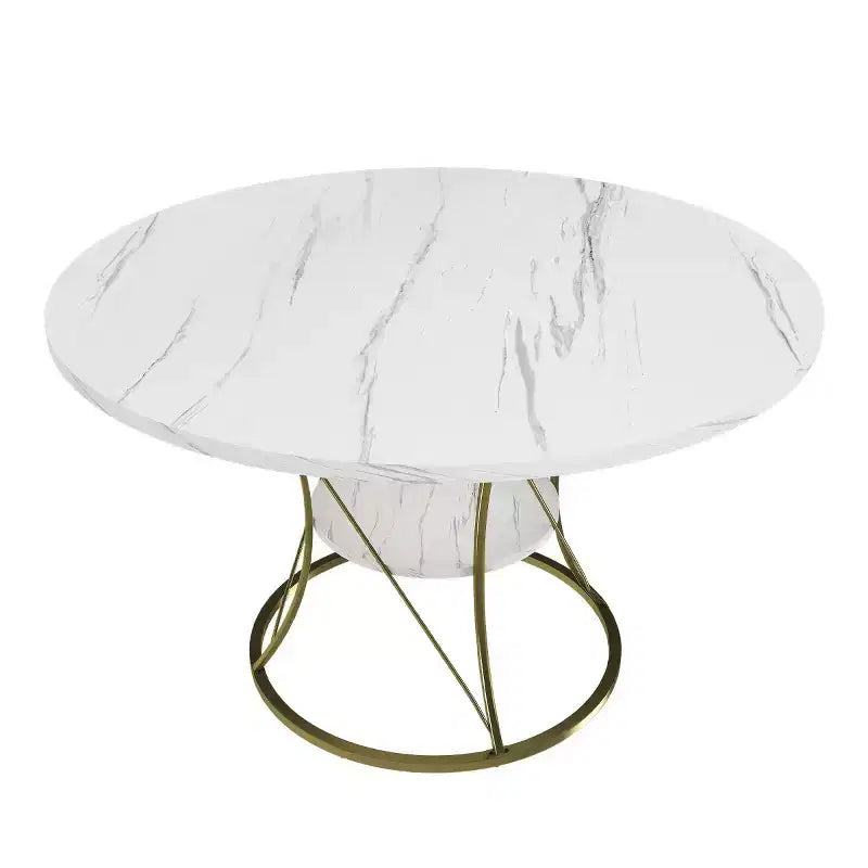 Tavolo da pranzo rotondo allungabile noce/bianco, 4-6 posti