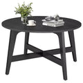 VASAGLE MAEZO Collection - Round Coffee Table, 31.5-Inch Center Table, Tapered Legs, Curved Transitions, Easy to Assemble