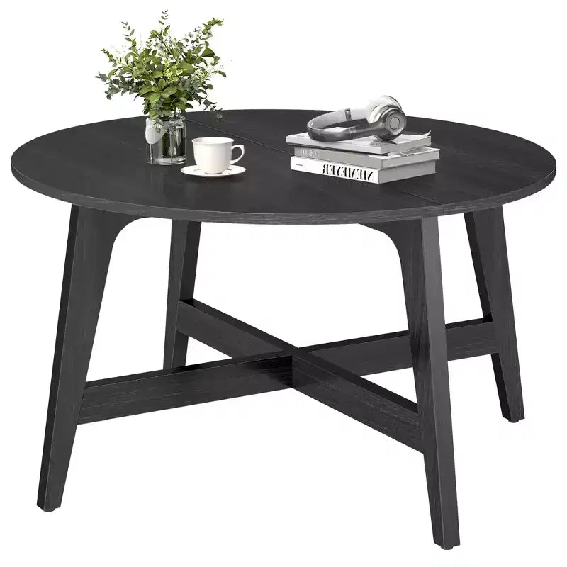 VASAGLE MAEZO Collection - Round Coffee Table, 31.5-Inch Center Table, Tapered Legs, Curved Transitions, Easy to Assemble