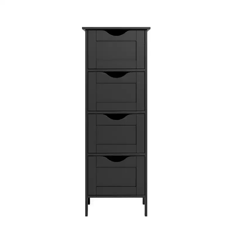 Armadietto da bagno nero a 4 cassetti – singolo