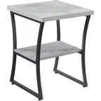 Tavolino rettangolare in metallo con finitura espresso/grigio ardesia e betulla finta, 1 pezzo