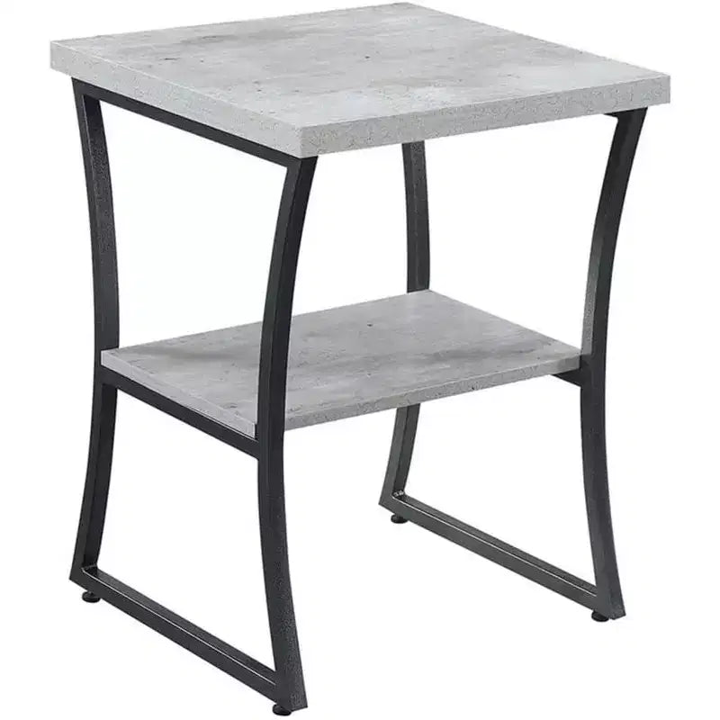 Tavolino rettangolare in metallo con finitura espresso/grigio ardesia e betulla finta, 1 pezzo