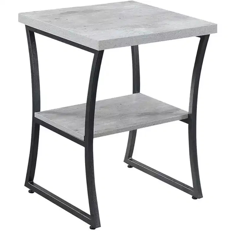Tavolino rettangolare in metallo con finitura espresso/grigio ardesia e betulla finta, 1 pezzo