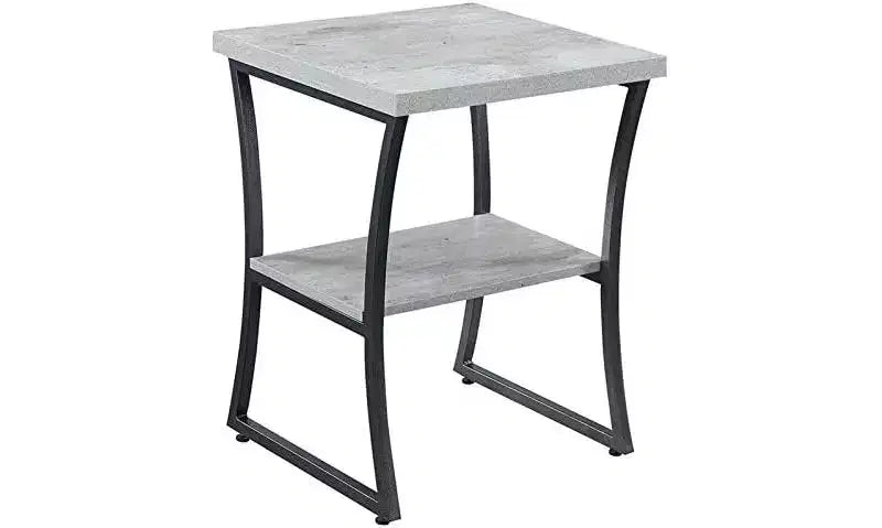 Tavolino rettangolare in metallo con finitura espresso/grigio ardesia e betulla finta, 1 pezzo