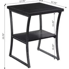 Tavolino rettangolare in metallo con finitura espresso/grigio ardesia e betulla finta, 1 pezzo