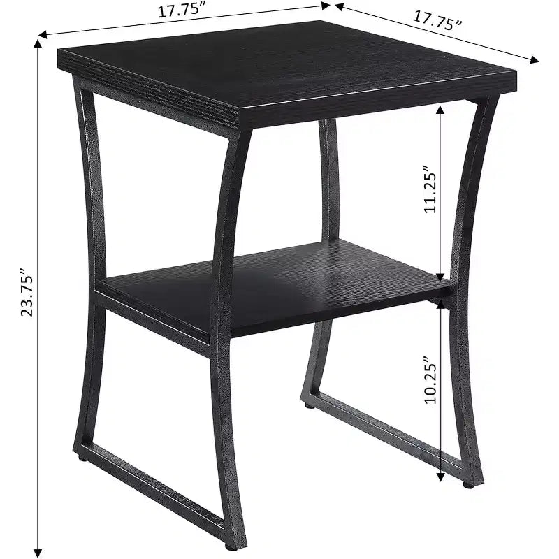 Tavolino rettangolare in metallo con finitura espresso/grigio ardesia e betulla finta, 1 pezzo