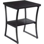 Tavolino rettangolare in metallo con finitura espresso/grigio ardesia e betulla finta, 1 pezzo