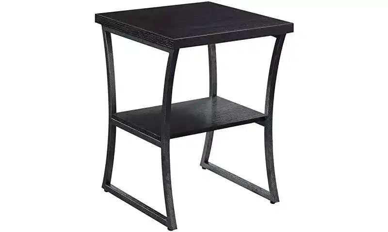 Tavolino rettangolare in metallo con finitura espresso/grigio ardesia e betulla finta, 1 pezzo