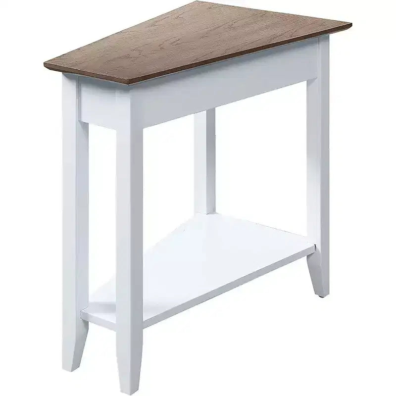 Tavolino Rotondo in Legno di Ciliegio/Legno Naturale Sbiancato, 1 Pezzo