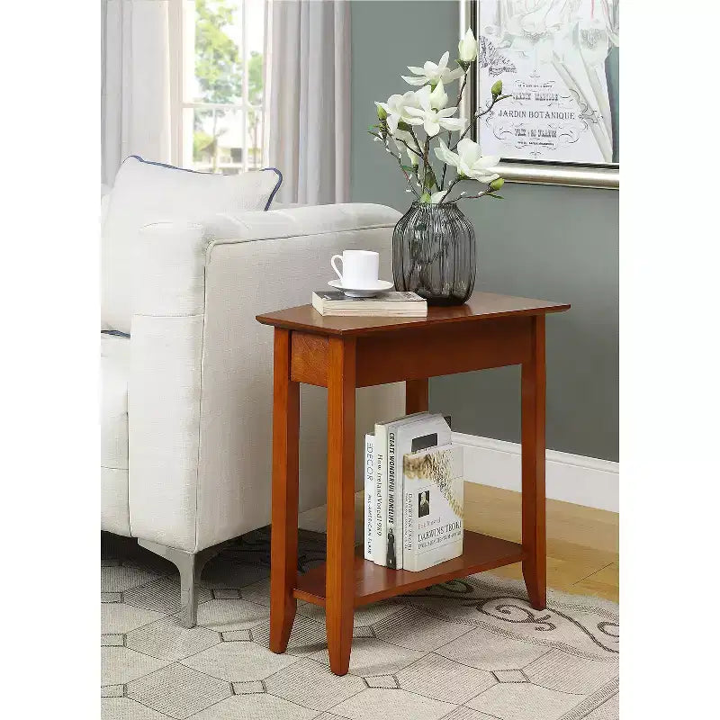 HomeStock Round Wood Table Top End Table 1 -piece