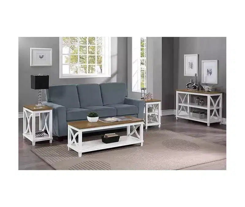 Tavolino/tavolo finale rettangolare in legno, nero/bianco Driftwood, 1 pezzo