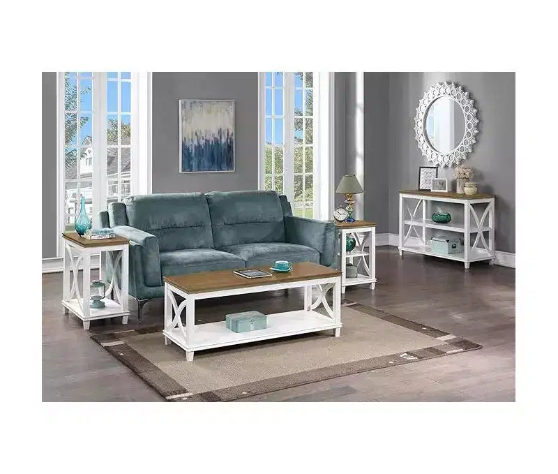 Tavolino/tavolo finale rettangolare in legno, nero/bianco Driftwood, 1 pezzo