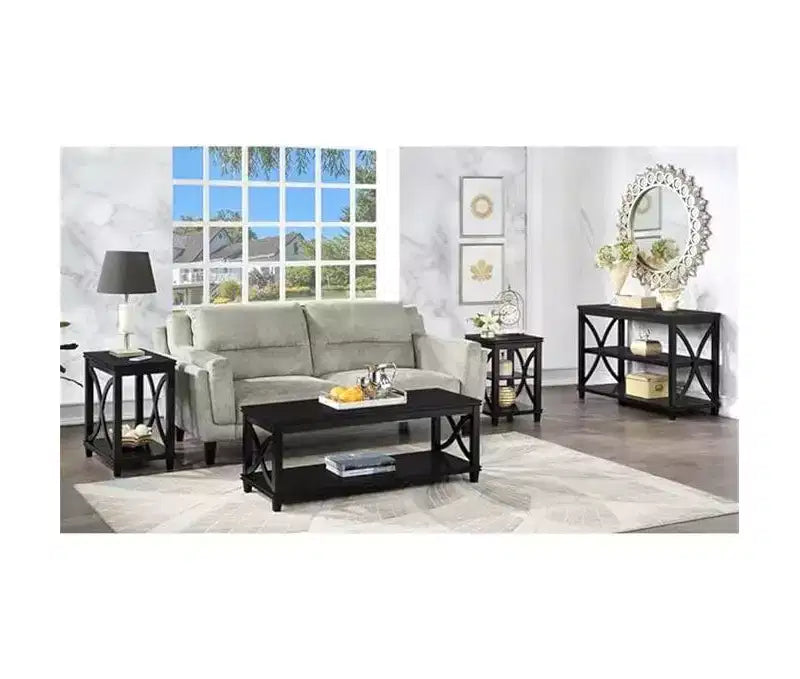 Tavolino/tavolo finale rettangolare in legno, nero/bianco Driftwood, 1 pezzo