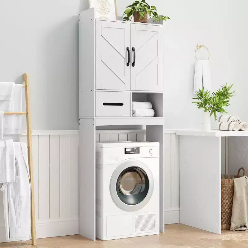 Mobiletto a 2 ripiani da appoggio sopra il WC, bianco/nero, singolo