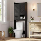 Mobiletto a 2 ripiani da appoggio sopra il WC, bianco/nero, singolo