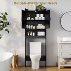 Mobiletto a 2 ripiani da appoggio sopra il WC, bianco/nero, singolo