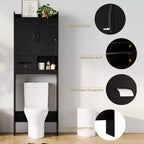 Mobiletto a 2 ripiani da appoggio sopra il WC, bianco/nero, singolo