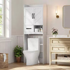 Mobiletto a 2 ripiani da appoggio sopra il WC, bianco/nero, singolo