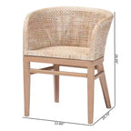 Antique White Rattan Dining Chair, Bohemian Style, Seats 1