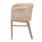 Antique White Rattan Dining Chair, Bohemian Style, Seats 1