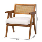 Poltrona Japandi in Bouclé Panna/Noce Marrone, 1 Posto
