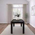 Tavolo da Pranzo in Legno Massello Nero/Biondo – 6 posti, 183 cm
