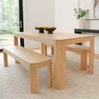 Tavolo da Pranzo in Legno Massello Nero/Biondo – 6 posti, 183 cm