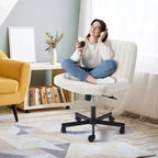 Armless Criss Cross Chair with Wheels, Height Adjustable, for 1 Person
