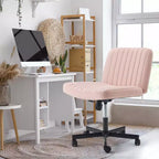Armless Criss Cross Chair with Wheels, Height Adjustable, for 1 Person