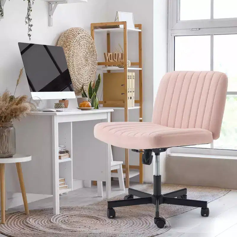 Armless Criss Cross Chair with Wheels, Height Adjustable, for 1 Person