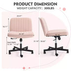 Armless Criss Cross Chair with Wheels, Height Adjustable, for 1 Person