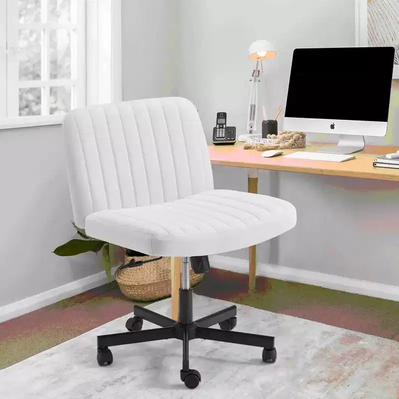 Armless Criss Cross Chair with Wheels, Height Adjustable, for 1 Person
